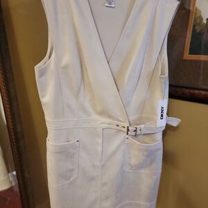 DKNY Beige Wrap Dress with Belt